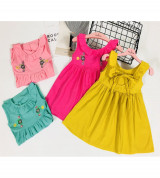 Bán buôn đầm bèo cổ hở lửng thêu hoa