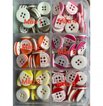 Nút sơ mi 4 lỗ bán theo combo 10 cái 1 màu