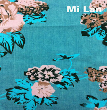 Vải jean phối in hoa P43
