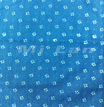 Vải phối jean in hoa cán bóng P41A