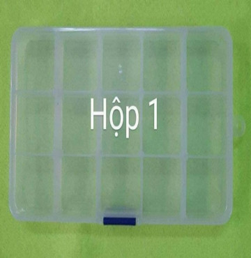 Hộp nhựa 15 ngăn, các ngăn tháo rời được để ngăn lớn hơn