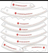 Bộ thước 8 cây vẽ cổ áo dài và các loại cổ áo khác