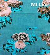 Vải jean phối in hoa P43