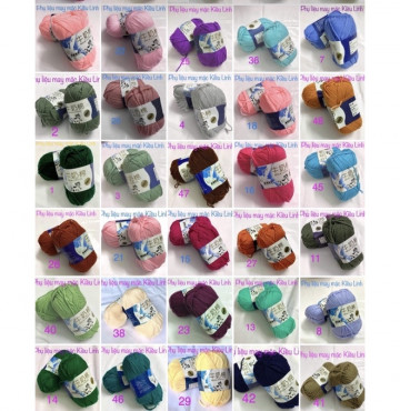 Len cotton Milk bò loại tốt bán từng cuộn 50gam giá rẻ 20k