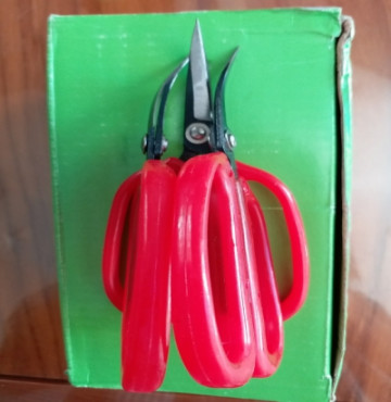 kéo cong nhỏ cán nhựa 12cm