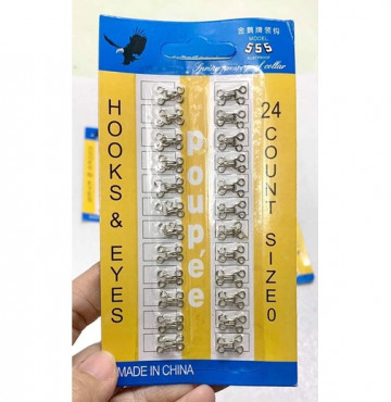Vỉ móc 24 bộ móc hàng xịn- trắng- size 2