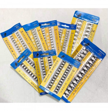 Vỉ móc 24 bộ móc hàng xịn- trắng- size 4