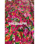 Vải con công màu hồng chất cotton 100%.