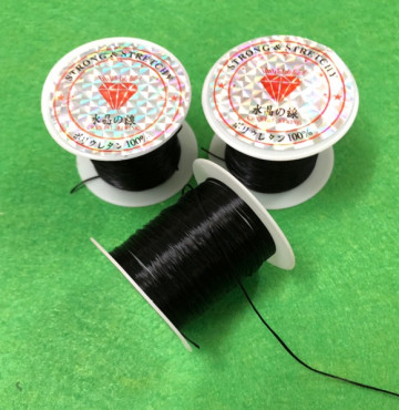 Cước thun dẹp chuyên dùng xỏ hạt cườm, hạt trai màu trắng