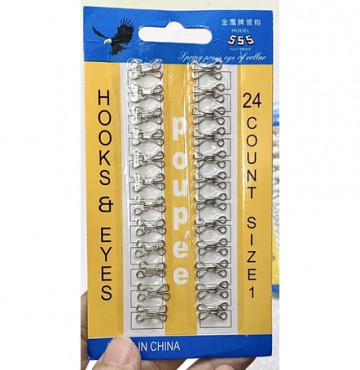 Vỉ 24 bộ móc tốt giá rẻ bất ngờ, có 2 màu đen, trắng và nhiều size để chọn lựa