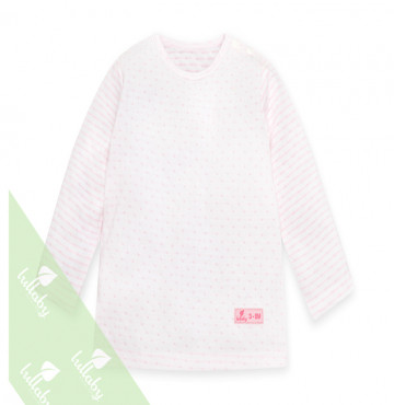 Áo sơ sinh dài tay cài vai Lullaby TD NH03-18 (màu hồng)