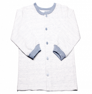 Áo sơ sinh dày Miomio cúc giữa kẻ sọc (màu xanh)