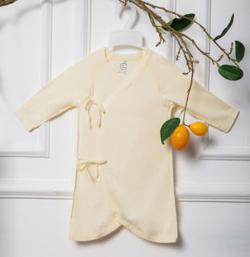 Bộ Pijama sơ sinh La Pomme cài dây JL003 (vàng)