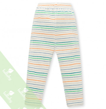 Quần dài sơ sinh bo ống băng lông Lullaby NH06-18 (trắng sọc)