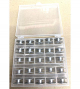 Hộp đựng 25 cái suốt loại tốt dùng máy may công nghiệp