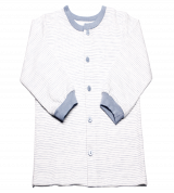 Áo sơ sinh dày Miomio cúc giữa kẻ sọc (màu xanh)