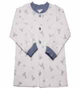 Áo sơ sinh dày Miomio cúc giữa in thỏ (màu xanh)