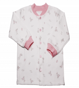 Áo sơ sinh Miomio cúc giữa in thỏ (màu hồng)