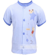 Áo sơ sinh cộc tay Miomio ngôi sao xanh