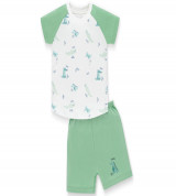 Bộ sơ sinh bé trai cộc tay raglan Lullaby NH626P (trắng in cá sấu)