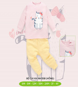 Bộ sơ sinh cài vai dài tay Lullaby NH135B (hồng)