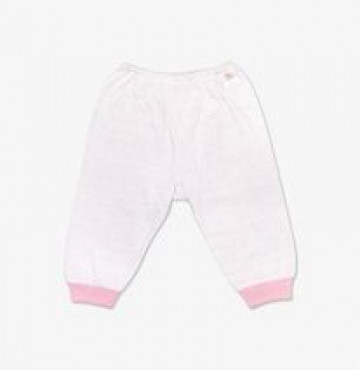 Quần dài sơ sinh bo gấu kẻ hồng Miomio