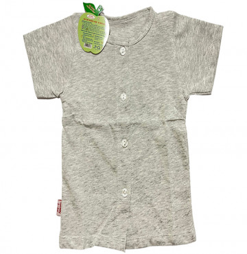Áo sơ sinh tay ngắn Melange IQ Baby (Xám tiêu)