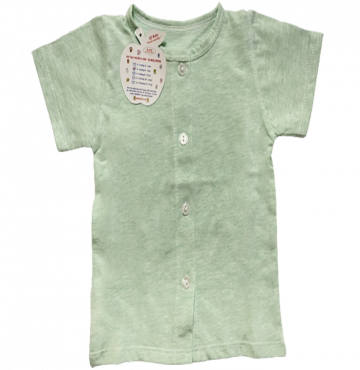 Áo sơ sinh tay ngắn Melange IQ Baby (Xanh Melg)