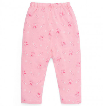 Quần dài sơ sinh đáp đũng Lullaby NH49B (hồng thỏ)