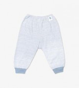 Quần dài sơ sinh bo gấu kẻ xanh Miomio