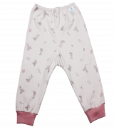 Quần dày sơ sinh Miomio bo gấu in thỏ (màu hồng)