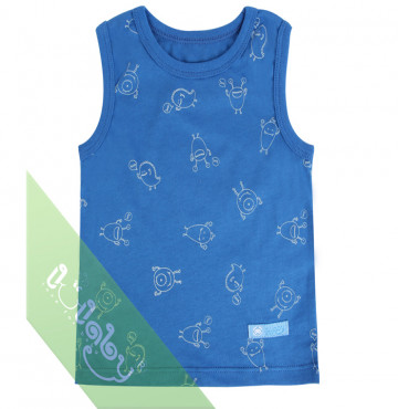 Áo sơ sinh sát nách Lullaby bé trai (xanh đậm)