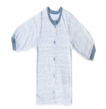 Áo sơ sinh dài tay Miomio sọc kẻ (màu xanh)