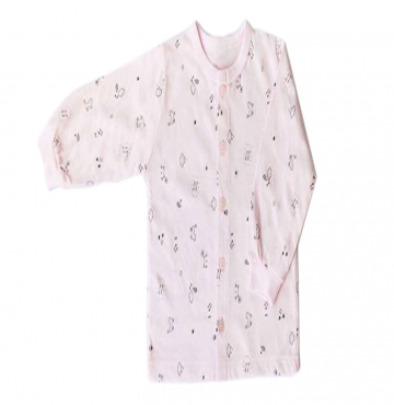 Áo sơ sinh dài tay Miomio hình mèo mây (màu hồng)