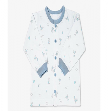 Áo sơ sinh dài tay Miomio in hình thỏ (màu xanh)