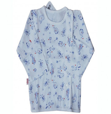 Áo sơ sinh tay dài Animal IQ Baby (trắng xanh)