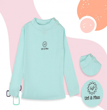 Áo thun tay dài sơ sinh Uri&Finn UCA1030 (xanh ngọc)