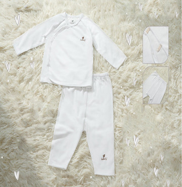 Bộ sơ sinh cài chéo Lullaby NH119B (Trắng)