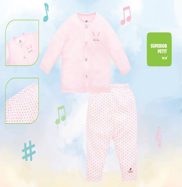 Bộ sơ sinh cài giữa dài tay Lullaby NH601P (hồng)