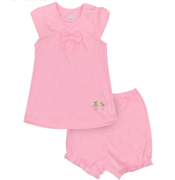 Bộ sơ sinh cộc tay bé gái Uri&Finn UBB1006 (hồng)