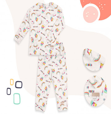 Bộ sơ sinh dài tay cài vai Uri&Finn UCB1026 (Cầu vồng)