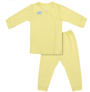 Bộ sơ sinh dài tay cúc lệch Uri&Finn UAB1002 (vàng)