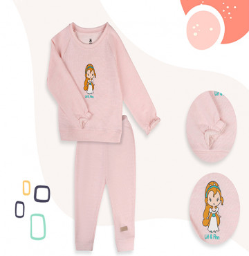 Bộ sơ sinh dài tay Uri&Finn BG UCB1032 (hồng)