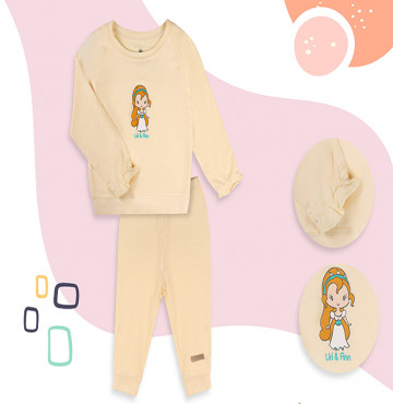 Bộ sơ sinh dài tay Uri&Finn BG UCB1032 (vàng nhạt)