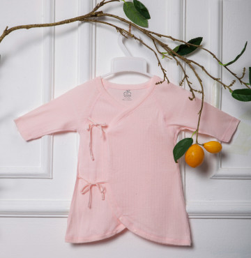 Bộ Pijama sơ sinh La Pomme cài dây JL002 (hồng)