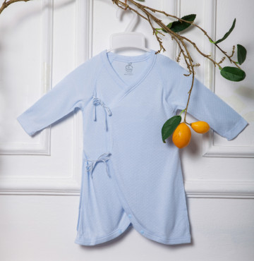 Bộ Pijama sơ sinh La Pomme cài dây JL003 (xanh)
