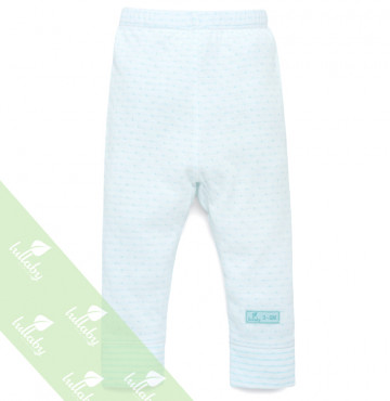 Quần dài sơ sinh đáp đũng bo gấu Lullaby NH04-18 (màu xanh)