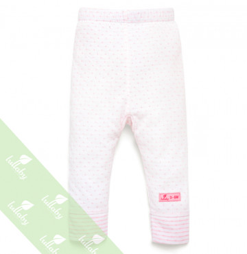 Quần dài sơ sinh đáp đũng bo gấu Lullaby NH04-18 (màu hồng)