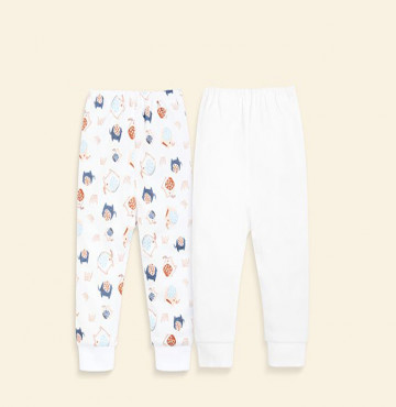 Quần dài đáp đũng sơ sinh Lullaby NH17_19 (trắng)