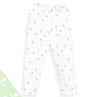 Quần dài sơ sinh hình thỏ Lullaby NH09-16 (hồng)